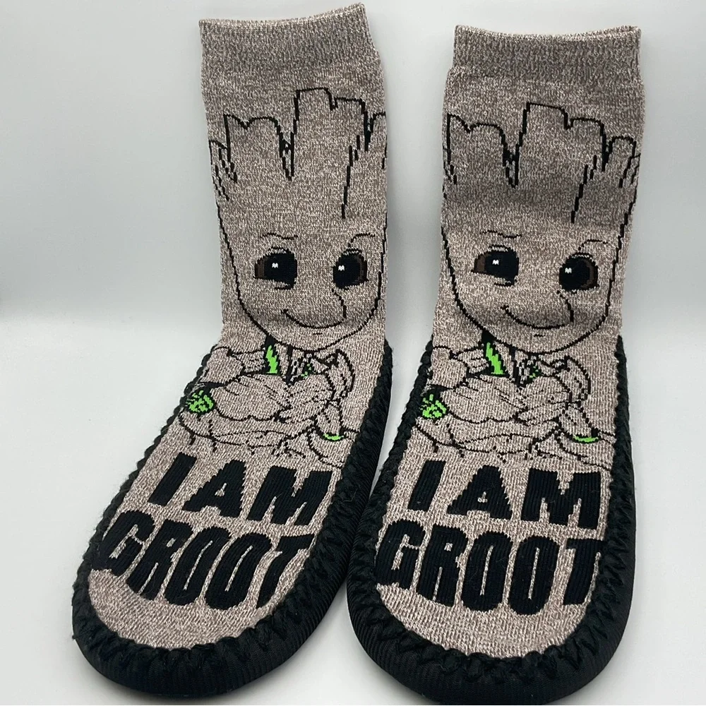 Marvel Groot Slipper Socks Size 4-5 Unisex Youth Women Cute Soft House Shoes